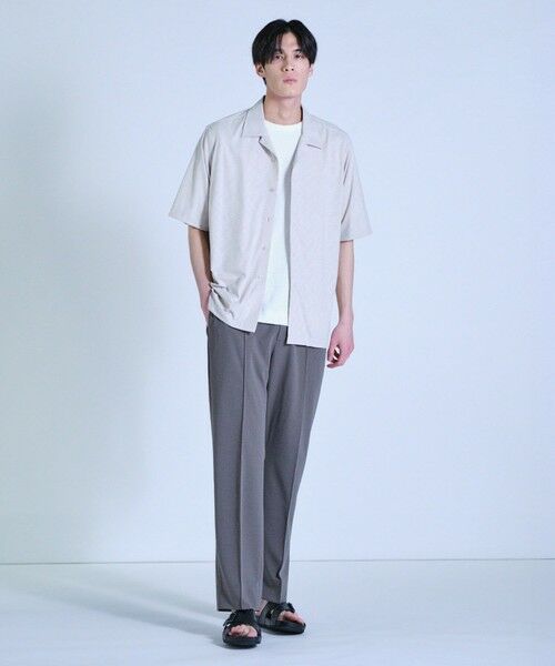 MEN'S BIGI / メンズビギ シャツ・ブラウス | ヘリンボンジャージーオープンカラー半袖シャツ | 詳細3