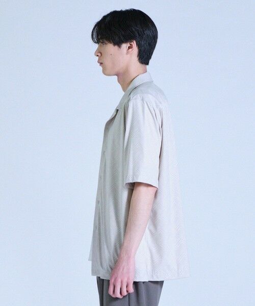 MEN'S BIGI / メンズビギ シャツ・ブラウス | ヘリンボンジャージーオープンカラー半袖シャツ | 詳細4