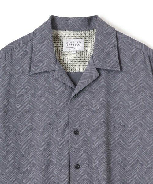 MEN'S BIGI / メンズビギ シャツ・ブラウス | ヘリンボンジャージーオープンカラー半袖シャツ | 詳細11