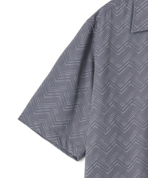 MEN'S BIGI / メンズビギ シャツ・ブラウス | ヘリンボンジャージーオープンカラー半袖シャツ | 詳細12