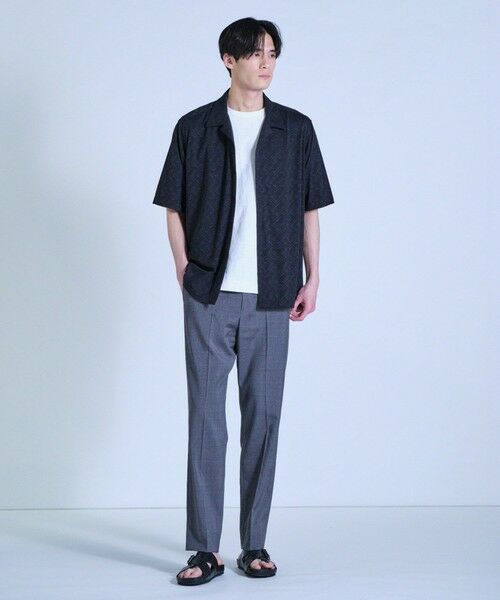 MEN'S BIGI / メンズビギ シャツ・ブラウス | ヘリンボンジャージーオープンカラー半袖シャツ | 詳細17