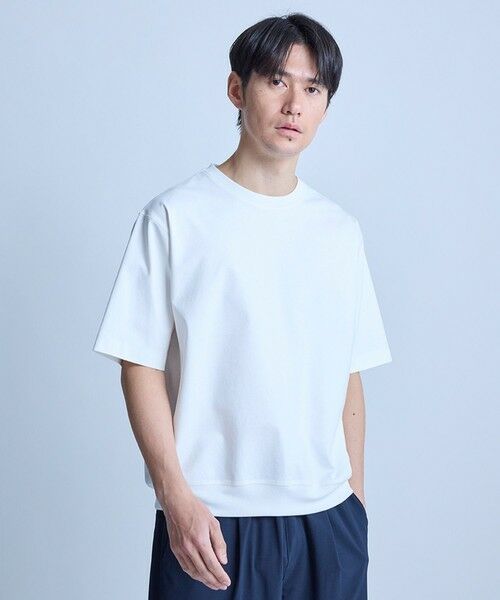 MEN'S BIGI / メンズビギ Tシャツ | シルケットポンチリブコンビTシャツ＜ストレッチ・マシンウォッシャブル・接触冷感＞ | 詳細1