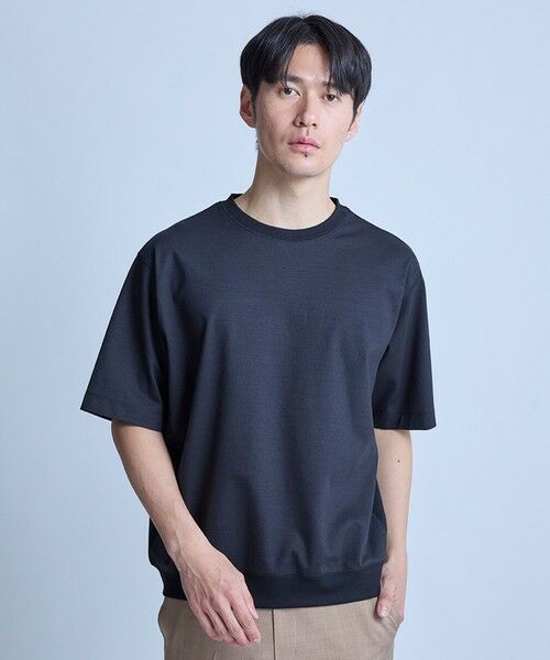 MEN'S BIGI / メンズビギ Tシャツ | シルケットポンチリブコンビTシャツ＜ストレッチ・マシンウォッシャブル・接触冷感＞ | 詳細14