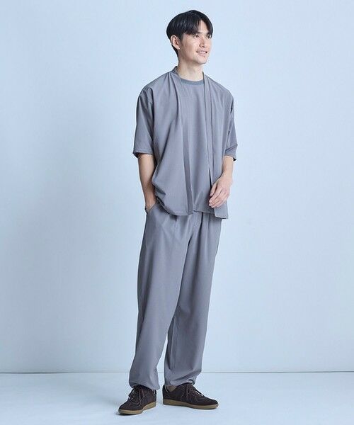 MEN'S BIGI / メンズビギ カーディガン・ボレロ | ドットメッシュ5分袖カーディガン〈ストレッチ・イージーケア・接触冷感・通気性・速乾〉 | 詳細4