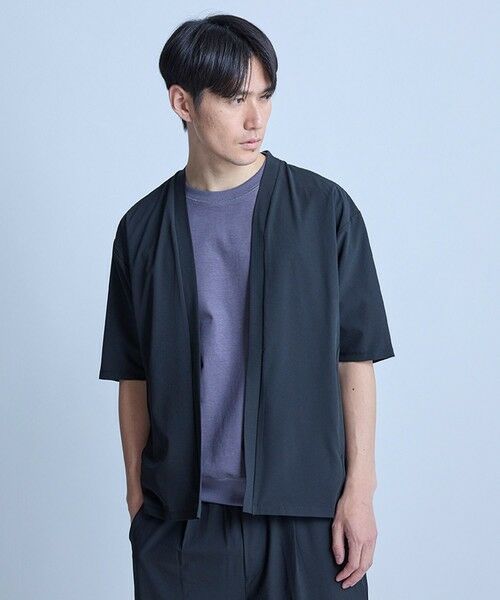 MEN'S BIGI / メンズビギ カーディガン・ボレロ | ドットメッシュ5分袖カーディガン〈ストレッチ・イージーケア・接触冷感・通気性・速乾〉 | 詳細8