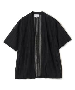 MEN'S BIGI / メンズビギ カーディガン・ボレロ | 【WEB限定】シアストライプ半袖カーディガン＜ストレッチ・マシンウォッシャブル・通気性＞