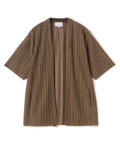 MEN'S BIGI / メンズビギ カーディガン・ボレロ | 【WEB限定】シアストライプ半袖カーディガン＜ストレッチ・マシンウォッシャブル・通気性＞