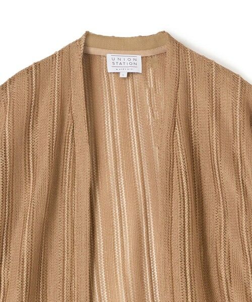 MEN'S BIGI / メンズビギ カーディガン・ボレロ | 【WEB限定】シアストライプ半袖カーディガン＜ストレッチ・マシンウォッシャブル・通気性＞ | 詳細1