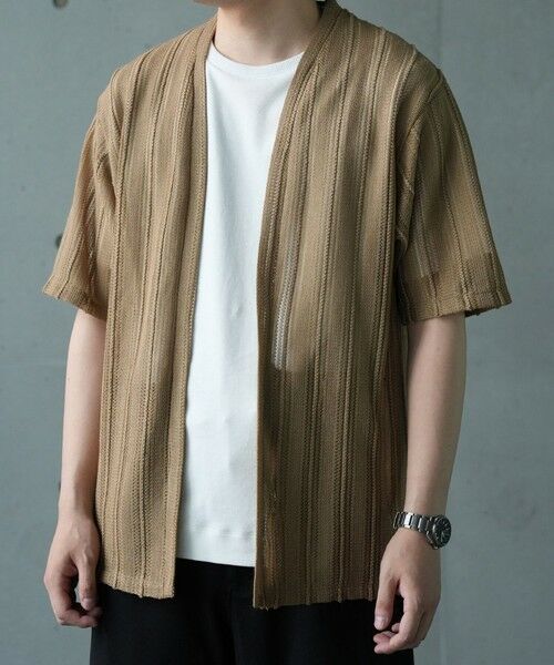 MEN'S BIGI / メンズビギ カーディガン・ボレロ | 【WEB限定】シアストライプ半袖カーディガン＜ストレッチ・マシンウォッシャブル・通気性＞ | 詳細10