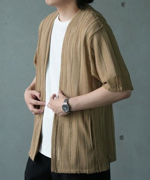 MEN'S BIGI / メンズビギ カーディガン・ボレロ | 【WEB限定】シアストライプ半袖カーディガン＜ストレッチ・マシンウォッシャブル・通気性＞ | 詳細11