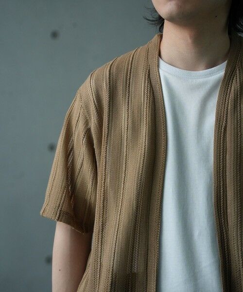 MEN'S BIGI / メンズビギ カーディガン・ボレロ | 【WEB限定】シアストライプ半袖カーディガン＜ストレッチ・マシンウォッシャブル・通気性＞ | 詳細13