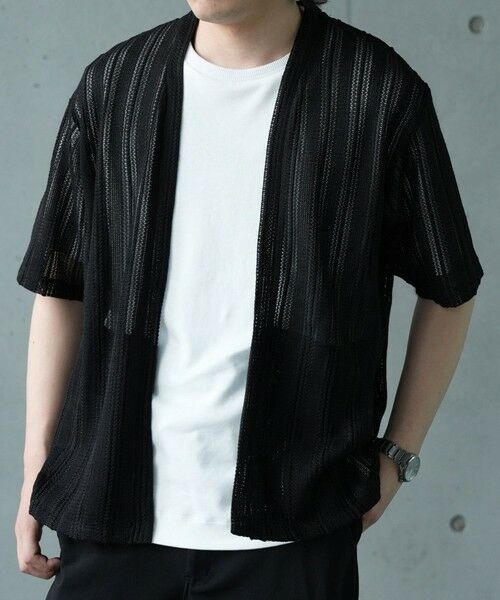 MEN'S BIGI / メンズビギ カーディガン・ボレロ | 【WEB限定】シアストライプ半袖カーディガン＜ストレッチ・マシンウォッシャブル・通気性＞ | 詳細17