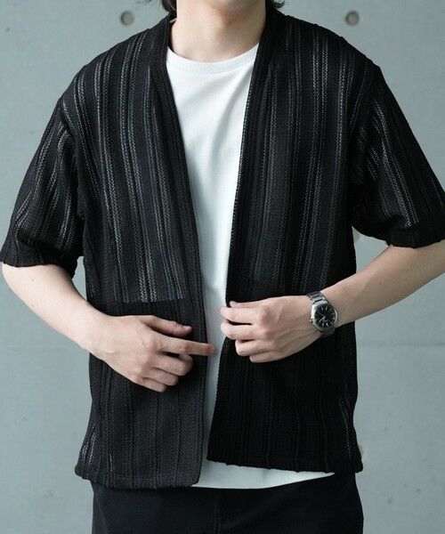 MEN'S BIGI / メンズビギ カーディガン・ボレロ | 【WEB限定】シアストライプ半袖カーディガン＜ストレッチ・マシンウォッシャブル・通気性＞ | 詳細19