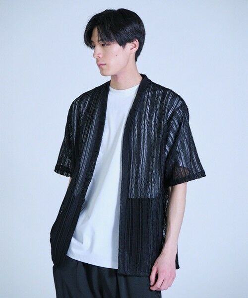 MEN'S BIGI / メンズビギ カーディガン・ボレロ | 【WEB限定】シアストライプ半袖カーディガン＜ストレッチ・マシンウォッシャブル・通気性＞ | 詳細23