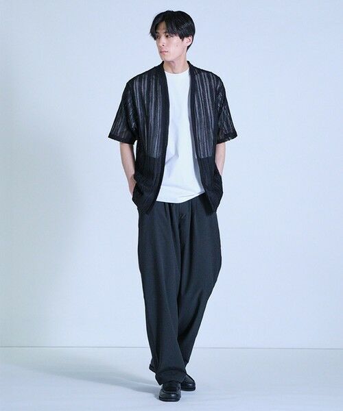 MEN'S BIGI / メンズビギ カーディガン・ボレロ | 【WEB限定】シアストライプ半袖カーディガン＜ストレッチ・マシンウォッシャブル・通気性＞ | 詳細24