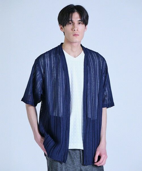 MEN'S BIGI / メンズビギ カーディガン・ボレロ | 【WEB限定】シアストライプ半袖カーディガン＜ストレッチ・マシンウォッシャブル・通気性＞ | 詳細26