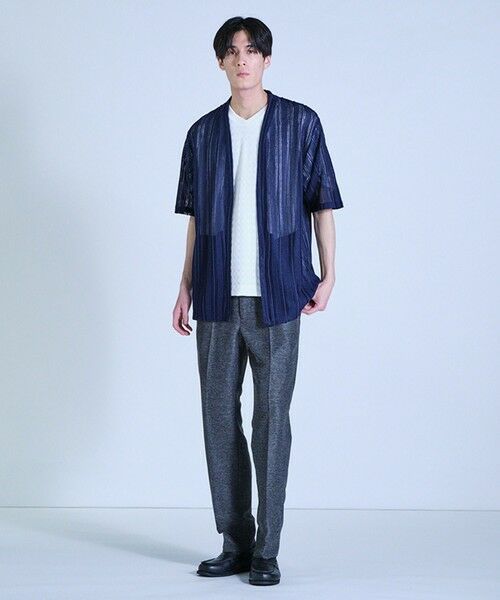 MEN'S BIGI / メンズビギ カーディガン・ボレロ | 【WEB限定】シアストライプ半袖カーディガン＜ストレッチ・マシンウォッシャブル・通気性＞ | 詳細27