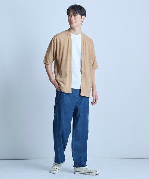 MEN'S BIGI / メンズビギ カーディガン・ボレロ | 【WEB限定】シア—5分袖ボタンレスカーディガン＜ストレッチ・ハンドウォッシャブル・接触冷感・通気性＞ | 詳細1