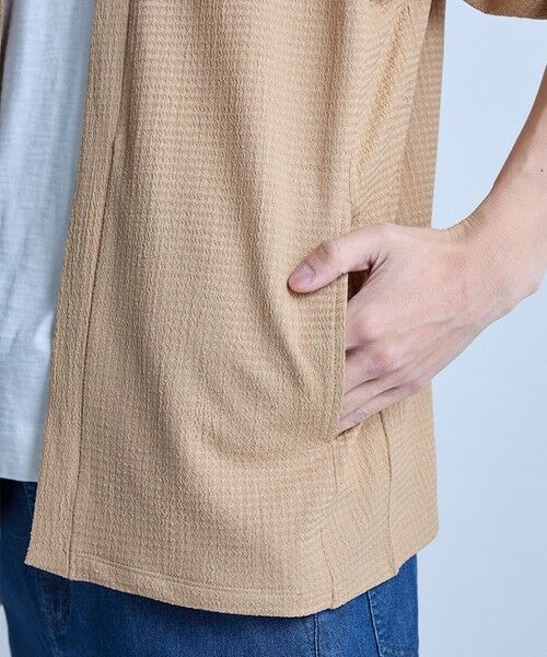 MEN'S BIGI / メンズビギ カーディガン・ボレロ | 【WEB限定】シア—5分袖ボタンレスカーディガン＜ストレッチ・ハンドウォッシャブル・接触冷感・通気性＞ | 詳細3