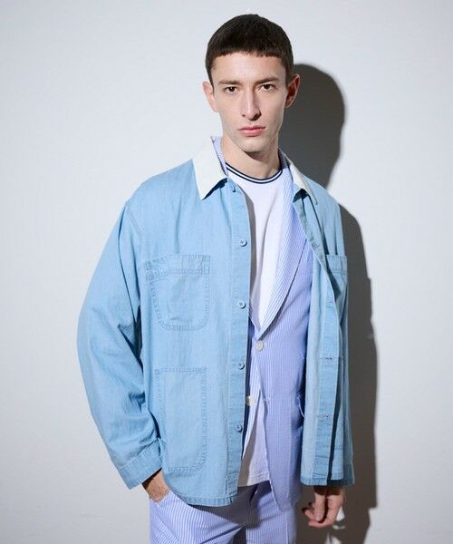 MEN'S BIGI / メンズビギ Tシャツ | 【BEVERLY HILLS POLO CLUB】別注 コットンロゴ刺繍T（オフホワイト）