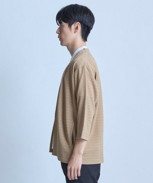 MEN'S BIGI / メンズビギ カーディガン・ボレロ | シアー7分袖ボタンレスカーディガン＜ストレッチ・ハンドウォッシャブル・接触冷感・通気性＞ | 詳細3
