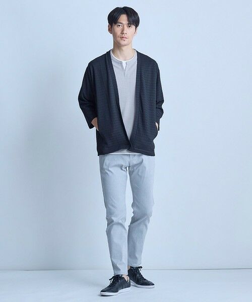 MEN'S BIGI / メンズビギ カーディガン・ボレロ | シアー7分袖ボタンレスカーディガン＜ストレッチ・ハンドウォッシャブル・接触冷感・通気性＞ | 詳細13