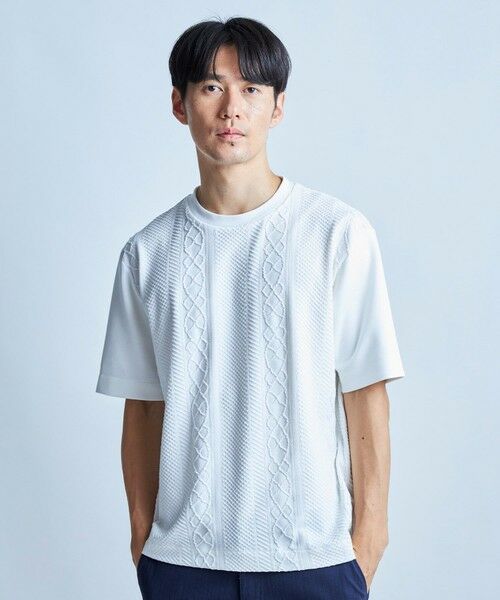 MEN'S BIGI / メンズビギ Tシャツ | フクレジャガードコンビネーションTシャツ＜ストレッチ・ハンドウォッシャブル＞ | 詳細1