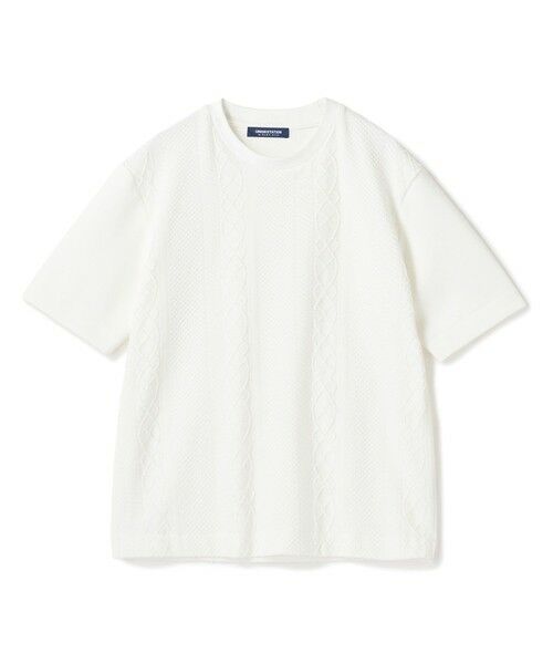MEN'S BIGI / メンズビギ Tシャツ | フクレジャガードコンビネーションTシャツ＜ストレッチ・ハンドウォッシャブル＞（ホワイト）