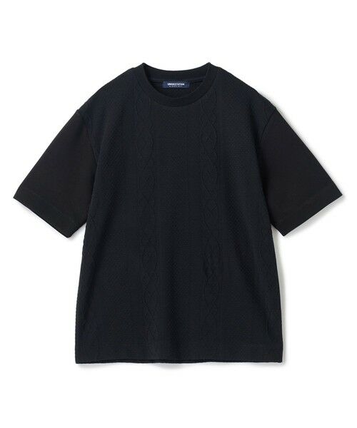 MEN'S BIGI / メンズビギ Tシャツ | フクレジャガードコンビネーションTシャツ＜ストレッチ・ハンドウォッシャブル＞（ブラック）