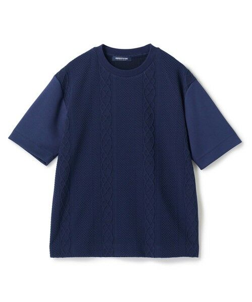 MEN'S BIGI / メンズビギ Tシャツ | フクレジャガードコンビネーションTシャツ＜ストレッチ・ハンドウォッシャブル＞（ネイビー）