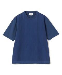 MEN'S BIGI / メンズビギ Tシャツ | ニット×ポンチコンビハーフスリーブTシャツ＜ストレッチ・マシンウォッシャブル＞