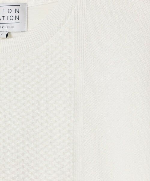 MEN'S BIGI / メンズビギ Tシャツ | ニット×ポンチコンビハーフスリーブTシャツ＜ストレッチ・マシンウォッシャブル＞ | 詳細5