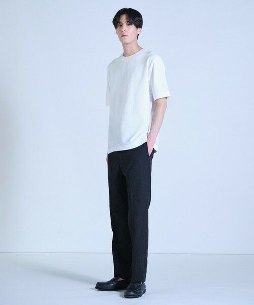 MEN'S BIGI / メンズビギ Tシャツ | ニット×ポンチコンビハーフスリーブTシャツ＜ストレッチ・マシンウォッシャブル＞ | 詳細2