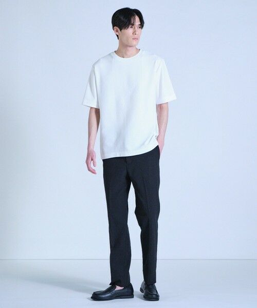 MEN'S BIGI / メンズビギ Tシャツ | ニット×ポンチコンビハーフスリーブTシャツ＜ストレッチ・マシンウォッシャブル＞ | 詳細3