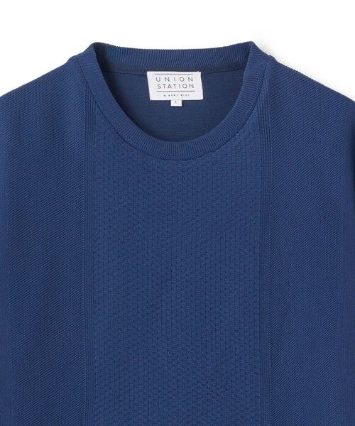 MEN'S BIGI / メンズビギ Tシャツ | ニット×ポンチコンビハーフスリーブTシャツ＜ストレッチ・マシンウォッシャブル＞ | 詳細13