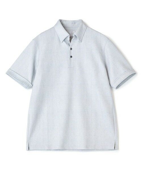 MEN'S BIGI / メンズビギ ポロシャツ | ポンチツイル調プリントポロシャツ（ライトグレー）