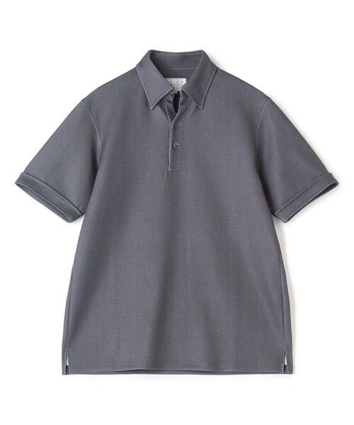 MEN'S BIGI / メンズビギ ポロシャツ | ポンチツイル調プリントポロシャツ（ブラック）