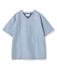 MEN'S BIGI / メンズビギ Tシャツ | タックジャガードVネックT