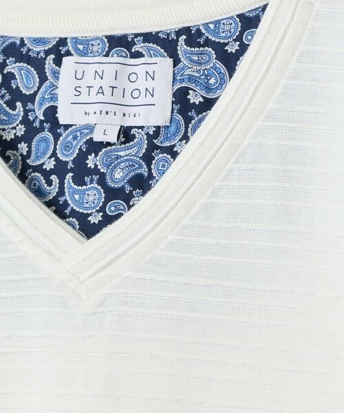 MEN'S BIGI / メンズビギ Tシャツ | タックジャガードVネックT | 詳細1