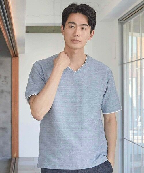 MEN'S BIGI / メンズビギ Tシャツ | タックジャガードVネックT | 詳細8