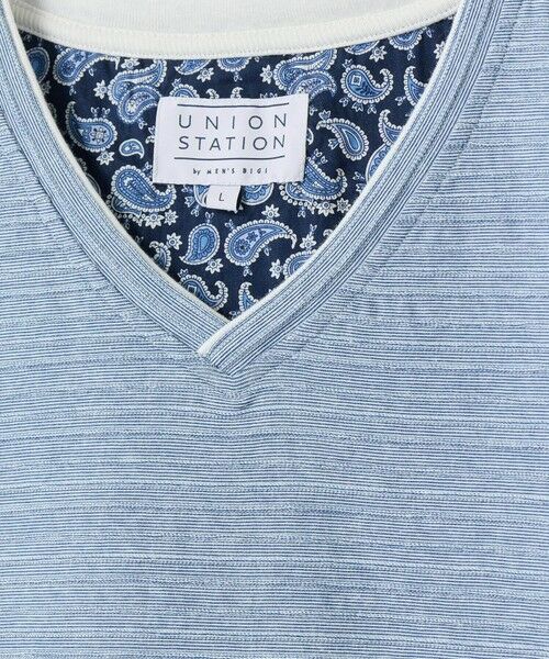 MEN'S BIGI / メンズビギ Tシャツ | タックジャガードVネックT | 詳細7