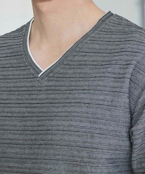 MEN'S BIGI / メンズビギ Tシャツ | タックジャガードVネックT | 詳細17
