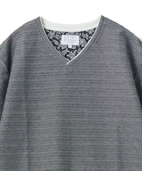 MEN'S BIGI / メンズビギ Tシャツ | タックジャガードVネックT | 詳細11