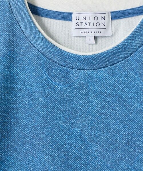 MEN'S BIGI / メンズビギ Tシャツ | フェイクレイヤードデニム調プリントT＜ストレッチ・速乾・ハンドウォッシャブル・接触冷感＞ | 詳細18