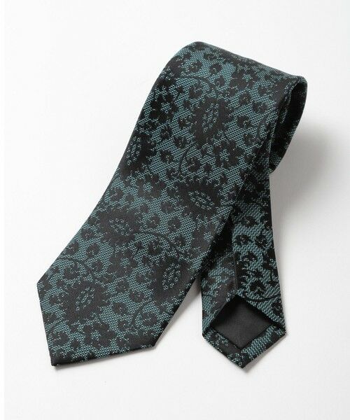 MEN'S BIGI / メンズビギ ネクタイ | 【TIE YOUR TIE(タイユアタイ)】シャドーフラワー柄ネクタイ（ターコイズ）
