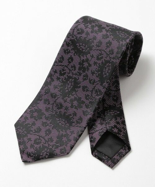 MEN'S BIGI / メンズビギ ネクタイ | 【TIE YOUR TIE(タイユアタイ)】シャドーフラワー柄ネクタイ（ボルドー）