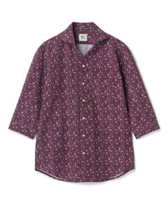 MEN'S BIGI / メンズビギ シャツ・ブラウス | 千鳥格子xフラワープリント七分袖シャツ＜吸水速乾、ストレッチ＞