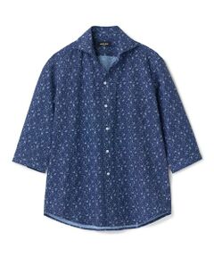 MEN'S BIGI / メンズビギ シャツ・ブラウス | 千鳥格子xフラワープリント七分袖シャツ＜吸水速乾、ストレッチ＞