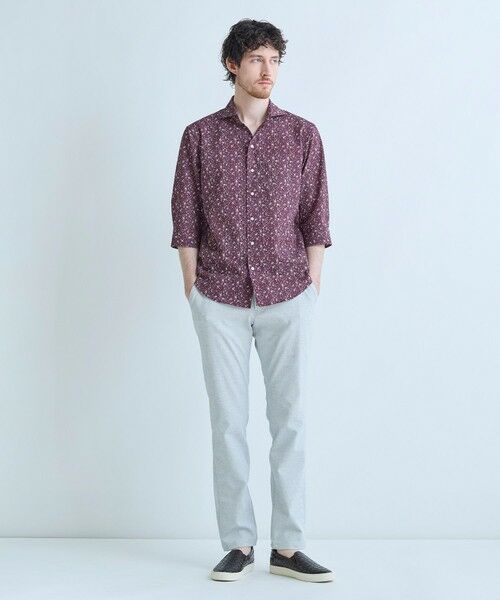MEN'S BIGI / メンズビギ シャツ・ブラウス | 千鳥格子xフラワープリント七分袖シャツ＜吸水速乾、ストレッチ＞ | 詳細3