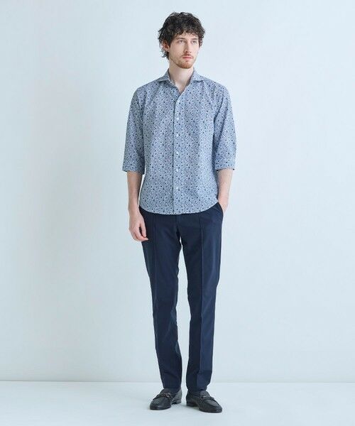 MEN'S BIGI / メンズビギ シャツ・ブラウス | 千鳥格子xフラワープリント七分袖シャツ＜吸水速乾、ストレッチ＞ | 詳細9
